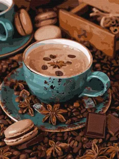 Malen nach Zahlen - Stilleben mit Kaffee
