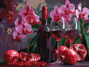 Malen nach Zahlen - Wein und Orchideen ©art_selena_ua