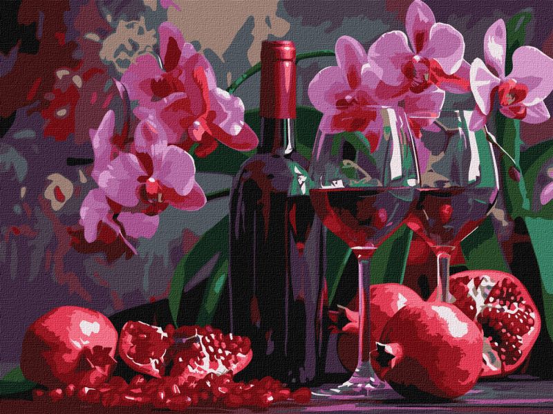 Painting by numbers - Wine and orchids ©art_selena_ua