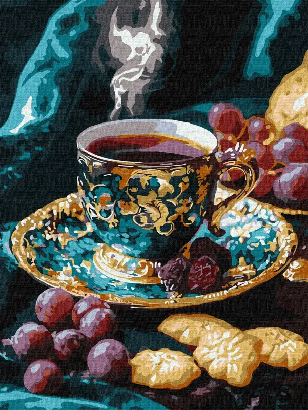 Malen nach Zahlen - Türkischer Kaffeen mit extra Metallic-Farben ©art_selena_ua