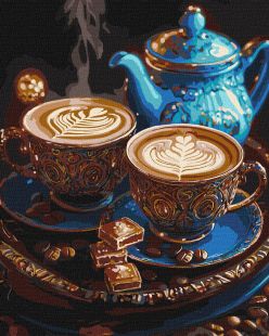 Malen nach Zahlen - Kaffee-Melodie mit extra Metallic-Farben ©art_selena_ua