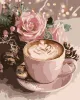 Painting by numbers - New Year's cappuccino with metallic paints ©art_selena_ua
