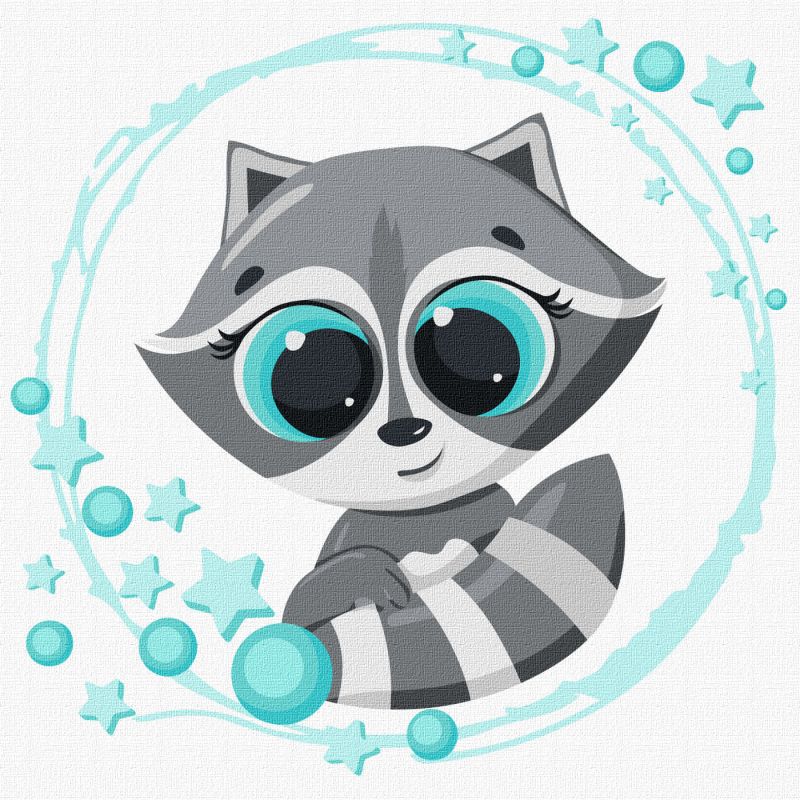 Painting by numbers - Little raccoon