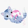 Painting by numbers - Playful cat