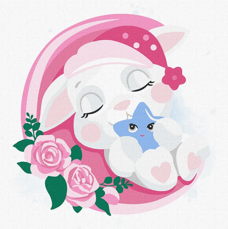 Painting by numbers - Sleepy bunny