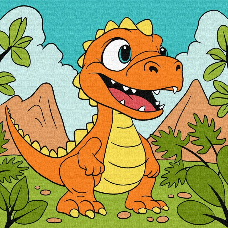 Malen nach Zahlen - Lustiger Dinosaurier ©art_selena_ua