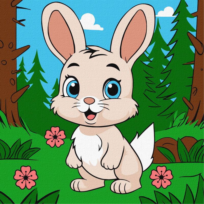Malen nach Zahlen - Ein niedlicher Hase ©art_selena_ua