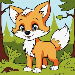 Malen nach Zahlen - Ein flauschiger Fuchs ©art_selena_ua