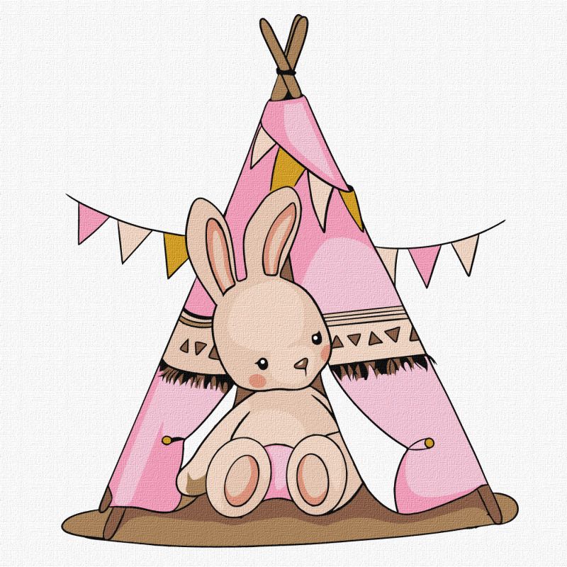 Malen nach Zahlen - Babyhase im Wigwam ©tanya_bonya