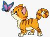 Painting by numbers - A cat and a butterfly