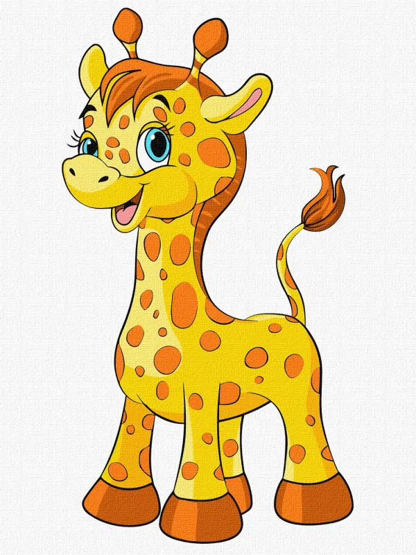 Painting by numbers - An adorable giraffe