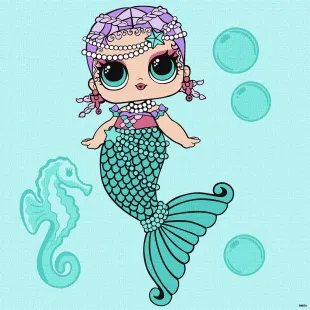 Malen nach Zahlen - L.O.L. Surprise! Mermaids Merbaby