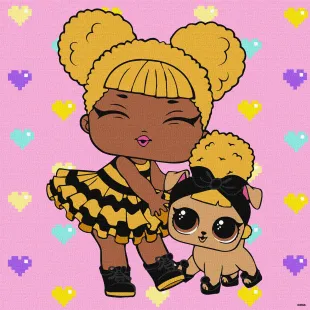 Malen nach Zahlen - L.O.L. Surprise! TroopSurprise Queen Bee With Queen Pup