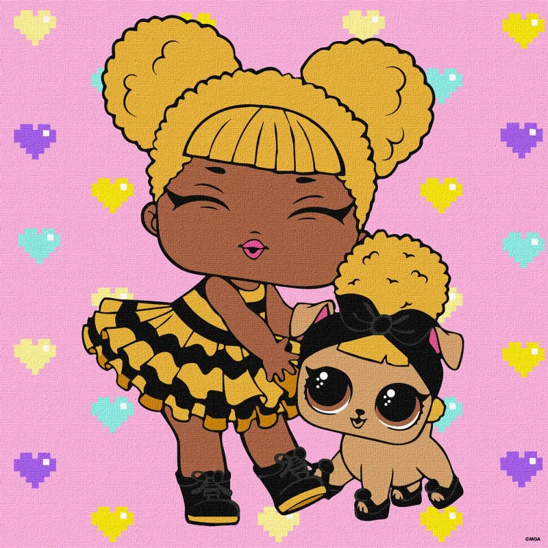 Malen nach Zahlen - L.O.L. Surprise! TroopSurprise Queen Bee With Queen Pup