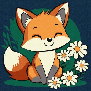 Malen nach Zahlen - Ein schöner Fuchs ©art_selena_ua