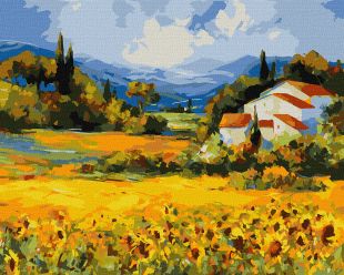 Malen nach Zahlen - Ein Haus in einem Tal ©BOND Tetiana