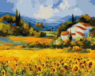 Malen nach Zahlen - Ein Haus in einem Tal ©BOND Tetiana