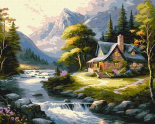 Malen nach Zahlen - Haus in den Bergen ©art_selena_ua