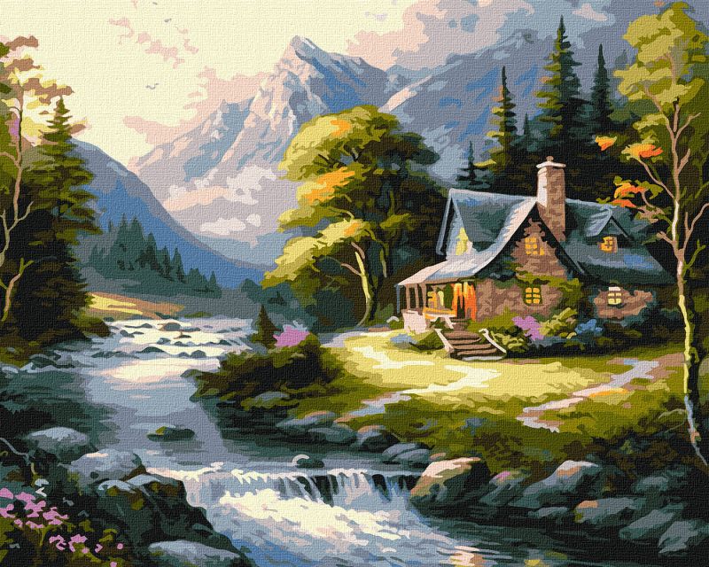 Malen nach Zahlen - Haus in den Bergen ©art_selena_ua