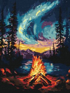 Malen nach Zahlen - Das Nordlicht mit extra Metallic-Farben ©art_selena_ua