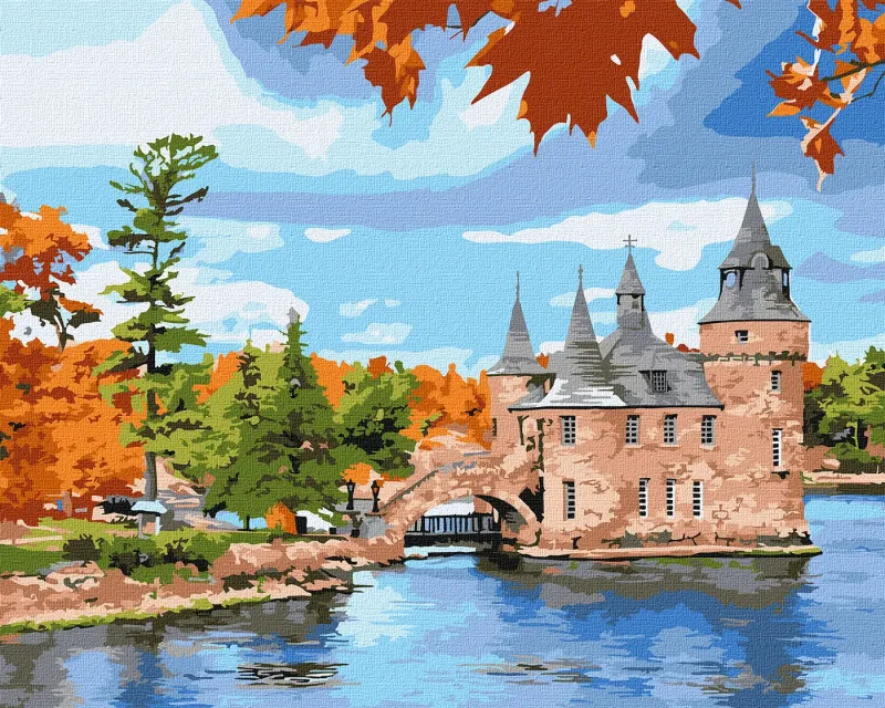 Malen nach Zahlen - Burg auf einem See