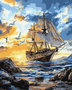 Malen nach Zahlen - Vögel über den Segeln ©art_selena_ua