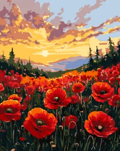Malen nach Zahlen - Ein Feld voller Mohnblumen ©art_selena_ua