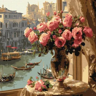 Malen nach Zahlen - Rosen in Venedig ©art_selena_ua