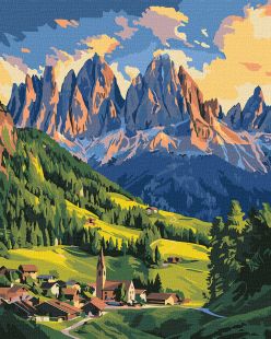Malen nach Zahlen - Morgendämmerung in den Dolomiten ©art_selena_ua