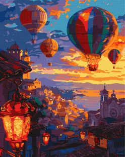 Malen nach Zahlen - Himmel voller Heißluftballons ©art_selena_ua
