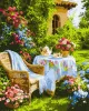 Malen nach Zahlen - Teeparty in einem blühenden Innenhof ©art_selena_ua