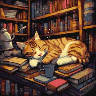 Malen nach Zahlen - Flauschiger Buchliebhaber ©art_selena_ua
