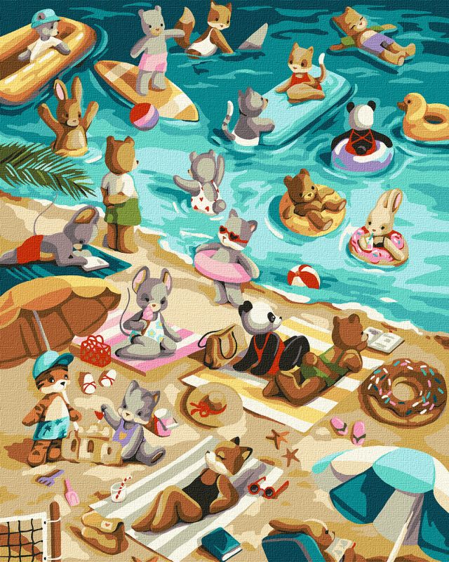Painting by numbers - Beach fun ©tanya_bonya