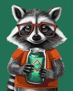 Malen nach Zahlen - Niedlicher Waschbär ©art_selena_ua