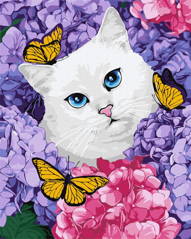 Painting by numbers - Snow white kitten ©Kira Corporal