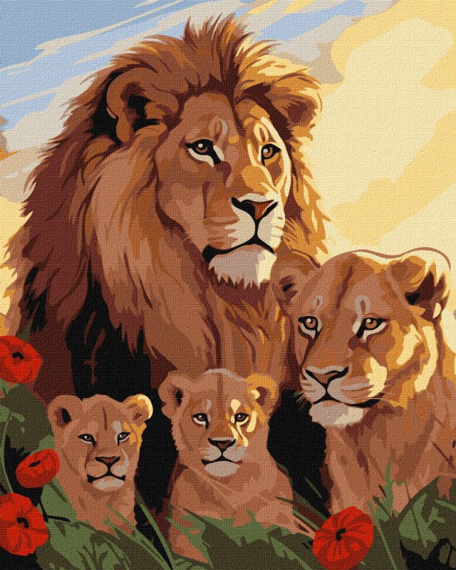 Malen nach Zahlen - Löwenfamilie ©art_selena_ua