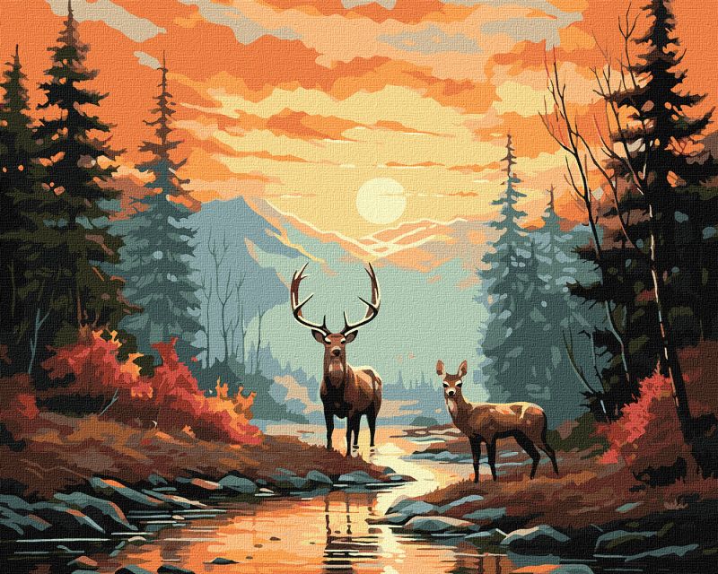 Painting by numbers - Refined deers ©art_selena_ua