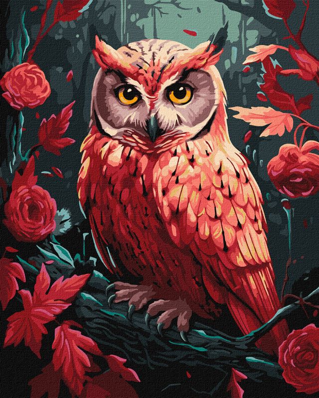 Painting by numbers - Colorful owl with extra metallic paints ©art_selena_ua