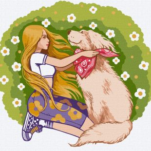 Malen nach Zahlen - Charmanter flauschiger Freund ©lesya_nedzelska_art