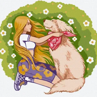 Malen nach Zahlen - Charmanter flauschiger Freund ©lesya_nedzelska_art