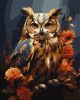 Painting by numbers - Forest owl with extra metallic paints ©art_selena_ua