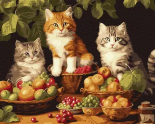 Malen nach Zahlen - Katzen und Obst ©art_selena_ua