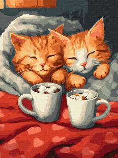 Malen nach Zahlen - Die verliebten Katzen ©art_selena_ua