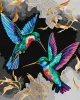 Malen nach Zahlen - Der Kolibri-Tanz mit metallischen Farben Extra ©art_selena_ua