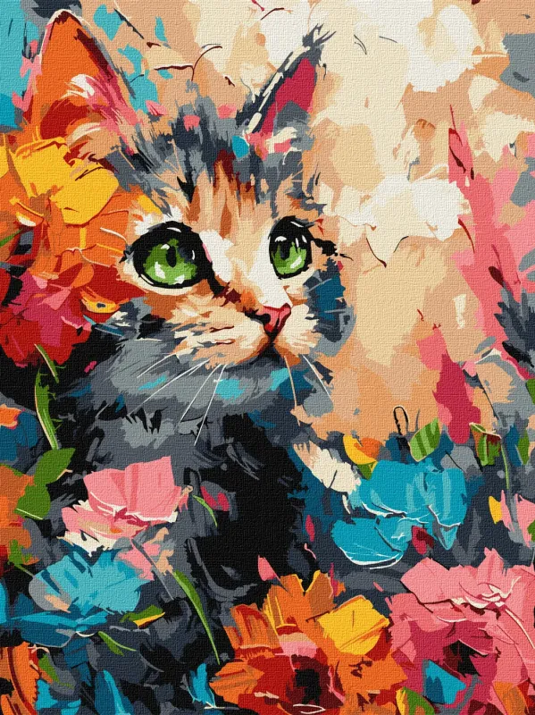 Malen nach Zahlen - Flauschiges Kätzchen ©art.solomiia