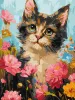Painting by numbers - Fluffy in the flowers ©art.solomiia