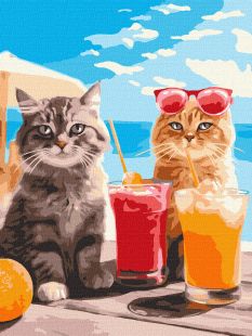 Malen nach Zahlen - Katzen im Urlaub ©art_selena_ua