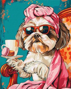 Malen nach Zahlen - Verspielter Shih Tzu ©art_selena_ua