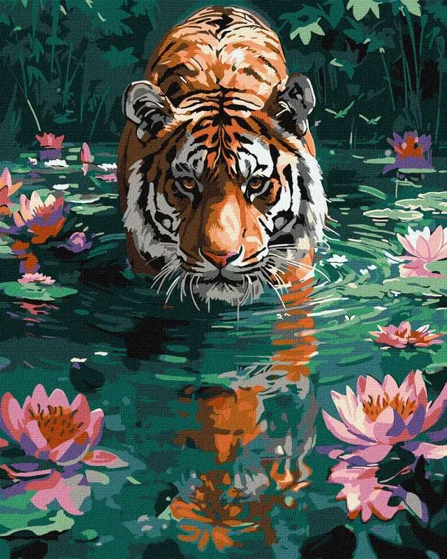 Malen nach Zahlen - Ein Tiger auf der Jagd ©art_selena_ua