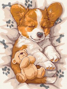 Malen nach Zahlen - Ein schläfriger Corgi ©art_selena_ua